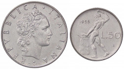 WAHRREPUBBLICA ITALIANA - Repubblica Italiana (monetazione in lire) (1946-2001) - 50 Lire 1955 Mont. 8 AC
 

qFDC
