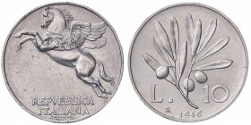 WAHRREPUBBLICA ITALIANA - Repubblica Italiana (monetazione in lire) (1946-2001) - 10 Lire 1946 Mont. 3 R IT Colpetto - Ex asta Montenegro 3, lotto 694...
