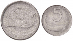 WAHRREPUBBLICA ITALIANA - Repubblica Italiana (monetazione in lire) (1946-2001) - 5 Lire 1969 IT R/ non coniato
 R/ non coniato

SPL