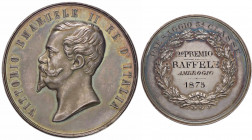 WAHRMEDAGLIE - SAVOIA - Vittorio Emanuele II Re d'Italia (1861-1878) - Medaglia 1875 AG Ø 56 Sul bordo REALE ACCADEMIA ALBERTINA
 Sul bordo REALE ACC...