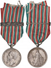 WAHRMEDAGLIE - SAVOIA - Vittorio Emanuele II Re d'Italia (1861-1878) - Medaglia Guerre d' Indipendenza e Unità d' Italia Bini 46 AG Opus: Canzani Ø 32...
