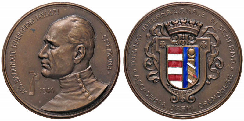 WAHRMEDAGLIE - FASCISTE - Medaglia 1926 - Cremona, schermitori fascisti AE Ø 55...