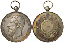 WAHRMEDAGLIE ESTERE - BELGIO - Leopoldo II (1865-1909) - Medaglia 1894 MA Ø 51 Lavata al D/
 Lavata al D/

BB-SPL
