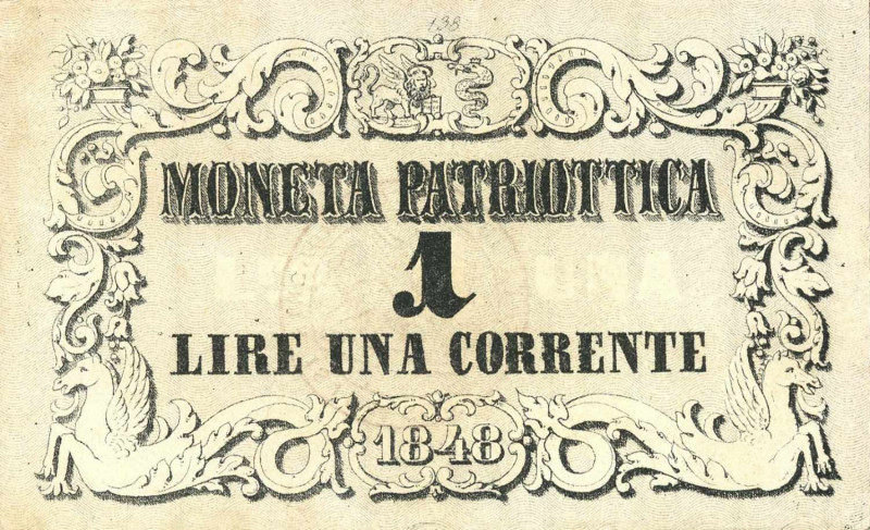 WAHRCARTAMONETA - LOMBARDO-VENETO - Moneta Patriottica di Venezia - Lira 1848 Ga...