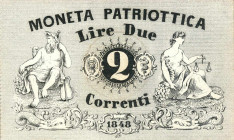 WAHRCARTAMONETA - LOMBARDO-VENETO - Moneta Patriottica di Venezia - 2 Lire 1848 Gav. 44 Unifaccia
 Unifaccia - 

qFDS