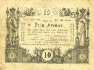 WAHRCARTAMONETA - EMISSIONI DELLE BANCHE AUSTRIACHE - Buoni-Moneta della Imperiale Regia Zecca centrale - 10 Kreuzer 01/11/1860 Gav. 154
 

qBB