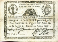 WAHRCARTAMONETA - STATO PONTIFICIO - Repubblica Romana Assegnati (1798) - 10 Paoli Anno 7 Gav. 68 Galli (retro cerchio)
 Galli (retro cerchio) - 

...