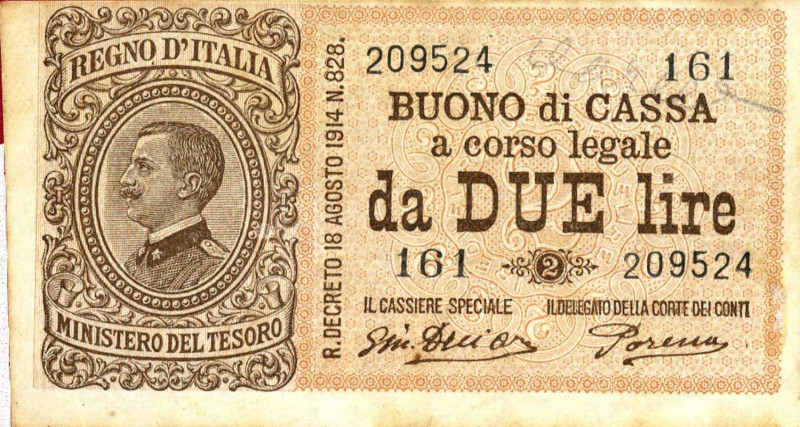 WAHRCARTAMONETA - BUONI DI CASSA - Vittorio Emanuele III (1900-1943) - 2 Lire 16...