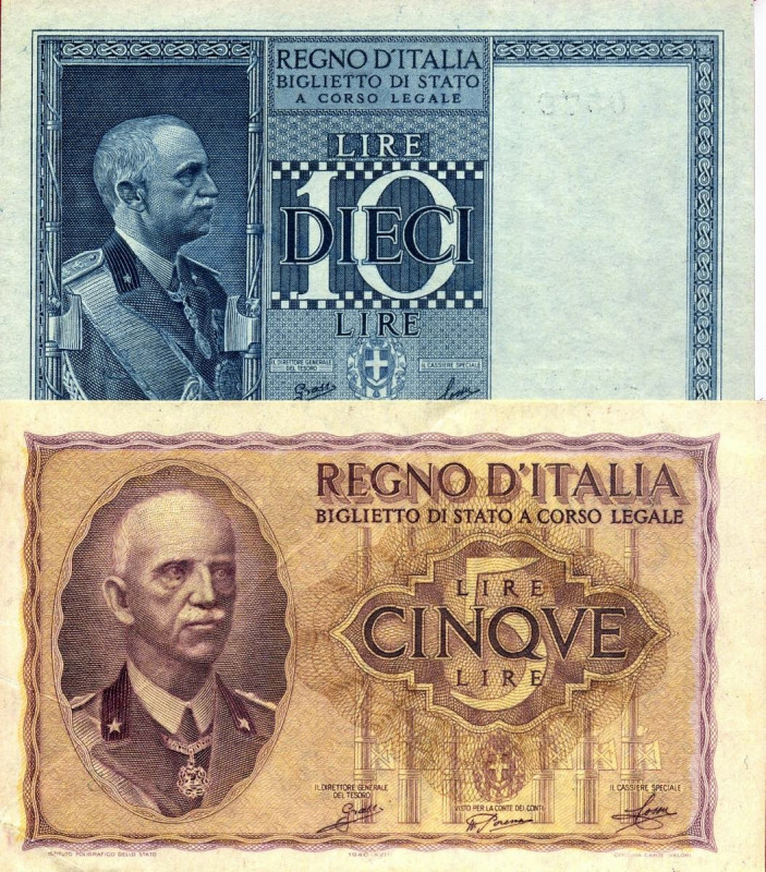 WAHRCARTAMONETA - BIGLIETTI DI STATO - Vittorio Emanuele III (1900-1943) - 10 Li...