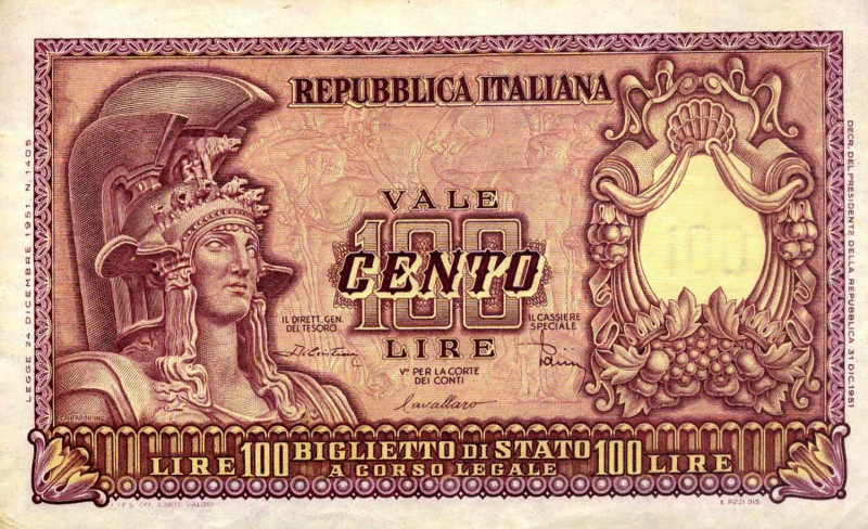 WAHRCARTAMONETA - BIGLIETTI DI STATO - Repubblica Italiana (monetazione in lire)...