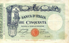 WAHRCARTAMONETA - BANCA d'ITALIA - Vittorio Emanuele III (1900-1943) - 50 Lire - Fascetto con matrice 22/04/1930 Alfa 178; Lireuro 5/14 Stringher/Cima...