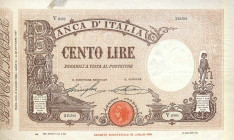 WAHRCARTAMONETA - BANCA d'ITALIA - Vittorio Emanuele III (1900-1943) - 100 Lire - Barbetti con matrice 02/06/1928 - Fascio Alfa 345; Lireuro 17F R Str...