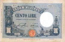 WAHRCARTAMONETA - BANCA d'ITALIA - Vittorio Emanuele III (1900-1943) - 100 Lire - Barbetti 12/08/1929 - Fascio tipo Azzurrino Alfa 359; Lireuro 18E R ...