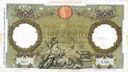 WAHRCARTAMONETA - BANCA d'ITALIA - Vittorio Emanuele III (1900-1943) - 100 Lire - Capranesi 19/12/1940 Alfa 406; Lireuro 19/26 Azzolini/Urbini Restaur...