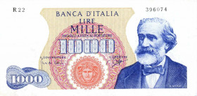 WAHRCARTAMONETA - BANCA d'ITALIA - Repubblica Italiana (monetazione in lire) (1946-2001) - 1.000 Lire - Verdi 1° tipo 14/01/1964 Alfa 712; Lireuro 55C...