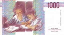 WAHRCARTAMONETA - BANCA d'ITALIA - Repubblica Italiana (monetazione in lire) (1946-2001) - 1.000 Lire - Montessori 26/11/1996 Alfa 739; Lireuro 58F Fa...
