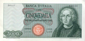 WAHRCARTAMONETA - BANCA d'ITALIA - Repubblica Italiana (monetazione in lire) (1946-2001) - 5.000 Lire - Colombo 1° tipo 20/01/1970 Alfa 799; Lireuro 6...