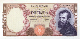 WAHRCARTAMONETA - BANCA d'ITALIA - Repubblica Italiana (monetazione in lire) (1946-2001) - 10.000 Lire - Michelangelo 04/01/1968 Alfa 854; Lireuro 74 ...