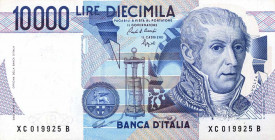 WAHRCARTAMONETA - BANCA d'ITALIA - Repubblica Italiana (monetazione in lire) (1946-2001) - 10.000 Lire - Volta 21/01/1991 Alfa 870Asp; Lireuro 76Ca RR...
