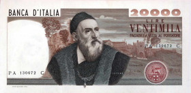 WAHRCARTAMONETA - BANCA d'ITALIA - Repubblica Italiana (monetazione in lire) (1946-2001) - 20.000 Lire - Tiziano 21/02/1975 Alfa 880; Lireuro 77A R Ca...