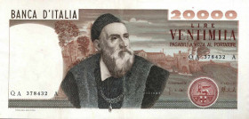 WAHRCARTAMONETA - BANCA d'ITALIA - Repubblica Italiana (monetazione in lire) (1946-2001) - 20.000 Lire - Tiziano 21/02/1975 Alfa 880; Lireuro 77A R Ca...
