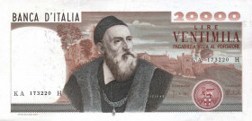 WAHRCARTAMONETA - BANCA d'ITALIA - Repubblica Italiana (monetazione in lire) (1946-2001) - 20.000 Lire - Tiziano 21/02/1975 Alfa 880; Lireuro 77A R Ca...