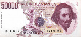 WAHRCARTAMONETA - BANCA d'ITALIA - Repubblica Italiana (monetazione in lire) (1946-2001) - 50.000 Lire - Bernini 1° tipo 01/12/1986 Alfa 903; Lireuro ...