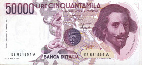 WAHRCARTAMONETA - BANCA d'ITALIA - Repubblica Italiana (monetazione in lire) (1946-2001) - 50.000 Lire - Bernini 1° tipo 06/03/1992 Alfa 905; Lireuro ...