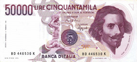 WAHRCARTAMONETA - BANCA d'ITALIA - Repubblica Italiana (monetazione in lire) (1946-2001) - 50.000 Lire - Bernini 1° tipo 25/01/1990 Alfa 904; Lireuro ...