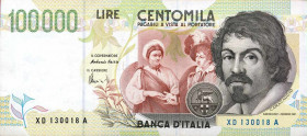 WAHRCARTAMONETA - BANCA d'ITALIA - Repubblica Italiana (monetazione in lire) (1946-2001) - 100.000 Lire - Caravaggio 2° tipo 1997 Alfa 934sp; BI 85Da ...