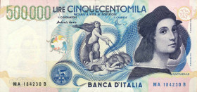 WAHRCARTAMONETA - BANCA d'ITALIA - Repubblica Italiana (monetazione in lire) (1946-2001) - 500.000 Lire - Raffaello 13/05/1997 Alfa 950; Lireuro 86A F...