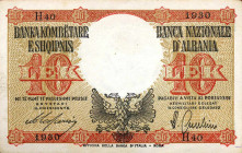 WAHRCARTAMONETA - COLONIE ED OCCUPAZIONI DI TERRITORI ITALIANI - Banca Nazionale d'Albania - Occupazione (1939) - 10 Lek 1939 Gav. 104
 

SPL