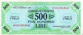 WAHRCARTAMONETA - COLONIE ED OCCUPAZIONI DI TERRITORI ITALIANI - Allied Military Currency - AM Lire (1943-1945) - 500 Lire 1943-45 Italiano Inglese Ga...