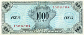 WAHRCARTAMONETA - COLONIE ED OCCUPAZIONI DI TERRITORI ITALIANI - Allied Military Currency - AM Lire (1943-1945) - 1.000 Lire 1943 Italiano - BEP Gav. ...