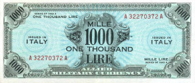 WAHRCARTAMONETA - COLONIE ED OCCUPAZIONI DI TERRITORI ITALIANI - Allied Military Currency - AM Lire (1943-1945) - 1.000 Lire 1943-45 Italiano Inglese ...