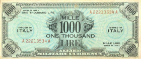 WAHRCARTAMONETA - COLONIE ED OCCUPAZIONI DI TERRITORI ITALIANI - Allied Military Currency - AM Lire (1943-1945) - 1.000 Lire 1943-45 Italiano Inglese ...