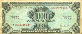 WAHRCARTAMONETA - COLONIE ED OCCUPAZIONI DI TERRITORI ITALIANI - Allied Military Currency - AM Lire (1943-1945) - 1.000 Lire 1943-45 Italiano Inglese ...