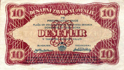 WAHRCARTAMONETA - COLONIE ED OCCUPAZIONI DI TERRITORI ITALIANI - Provincia di Lubiana Istituto Monetario di Slovenia (1944) - 10 Lire 1944 Gav. 277
 ...