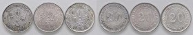 WAHRLOTTI - Estere CINA - 20 cents 1919-1920-1921, lotto di 3 monete
 

BB÷SPL