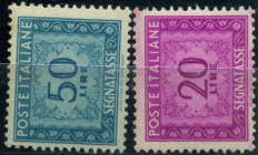 WAHRAREA ITALIANA - ITALIA REPUBBLICA - Segnatasse 1947 Cifra - fil. Ruota - L. 20 e 50 Un. 97/110 Cat. 270 €
 

NN
