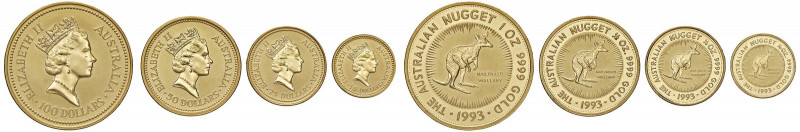 AUSTRALIA Elisabetta II (1952-) 15, 25, 50, 100 Dollari 1993 - KM 390-393 AU (g ...