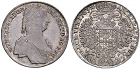 AUSTRIA Maria Teresa (1740-1780) Tallero 1763 - Dav. 1120 AG (g 28,07) Bellissima patina.
qFDC