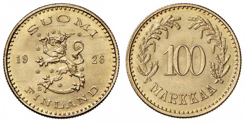 FINLANDIA Repubblica - 100 Markkaa 1926 - Fr. 8 AU (g 4,23) RR
qFDC