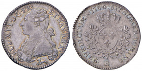FRANCIA Luigi XVI (1774-1792) Quinto di Ecu 1786 R - KM 569.12 AG (g 5,81) R Bellissima patina.
qFDC
