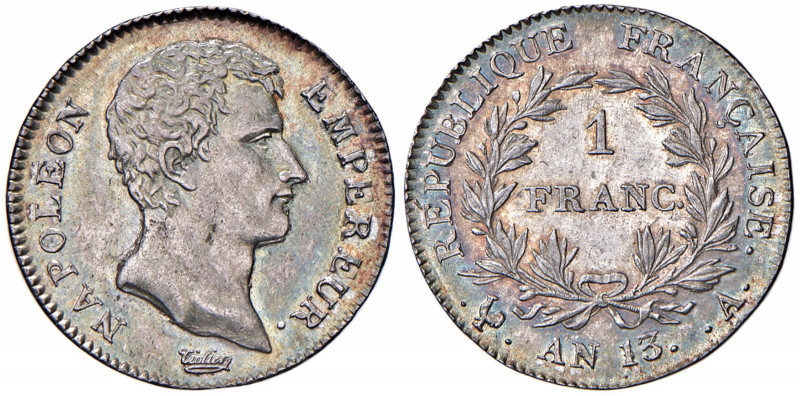 FRANCIA Napoleone (1804-1814) Franco AN 13 A - KM 656.1 AG (g 5,00) Bellissima p...