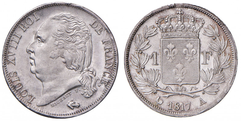 FRANCIA Luigi XVIII (1815-1824) Franco 1817 A - Gad. 449 AG (g 5,00) Conservazio...