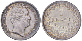 FRANCIA Luigi Filippo (1830-1848) Franco 1831 W - Gad. 452 AG (g 4,99) Bella patina iridescente.
qFDC