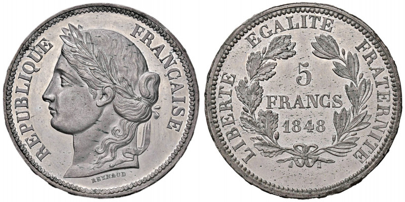 FRANCIA Seconda Repubblica (1848-1852) 5 Franchi 1848 Pattern - KM Pn68 MB (g 17...
