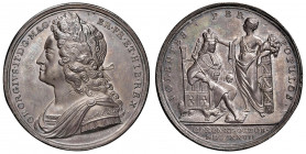INGHILTERRA Giorgio II (1727-1760) Medaglia 1727 per l'incoronazione - Eimer 510 AG (g 17,31 - Ø 34,78 mm) R Minimi segnetti al bordo.
qFDC