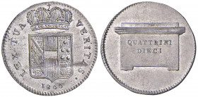 FIRENZE Ferdinando III (1791-1824) 10 Quattrini 1800 - MIR 410MI (g 1,71) RR Minimo difetto di conio.
FDC